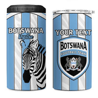 Custom Botswana Football 4 in 1 Can Cooler Tumbler Come On Zebras