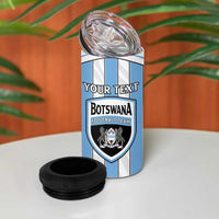 Custom Botswana Football 4 in 1 Can Cooler Tumbler Come On Zebras
