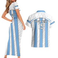 Custom Botswana Football Couples Matching Short Sleeve Bodycon Dress and Hawaiian Shirt Come On Zebras