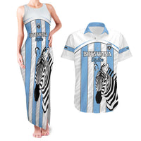 Custom Botswana Football Couples Matching Tank Maxi Dress and Hawaiian Shirt Come On Zebras