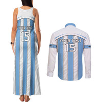 Custom Botswana Football Couples Matching Tank Maxi Dress and Long Sleeve Button Shirt Come On Zebras