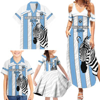 Custom Botswana Football Family Matching Summer Maxi Dress and Hawaiian Shirt Come On Zebras