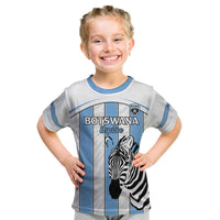 Custom Botswana Football Kid T Shirt Come On Zebras