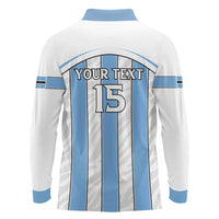 Custom Botswana Football Long Sleeve Polo Shirt Come On Zebras