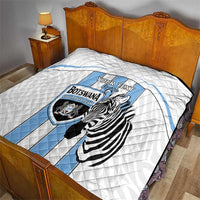 Custom Botswana Football Quilt Come On Zebras