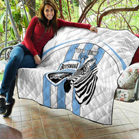 Custom Botswana Football Quilt Come On Zebras