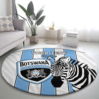 Custom Botswana Football Round Carpet Come On Zebras