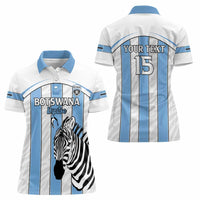 Custom Botswana Football Women Polo Shirt Come On Zebras