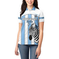 Custom Botswana Football Women Polo Shirt Come On Zebras