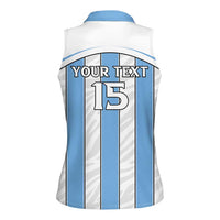 Custom Botswana Football Women Sleeveless Polo Shirt Come On Zebras