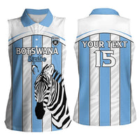 Custom Botswana Football Women Sleeveless Polo Shirt Come On Zebras