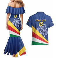 Custom Seychelles Beach Soccer 2025 Couples Matching Mermaid Dress and Hawaiian Shirt Flag Style