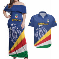 Custom Seychelles Beach Soccer 2025 Couples Matching Off Shoulder Maxi Dress and Hawaiian Shirt Flag Style