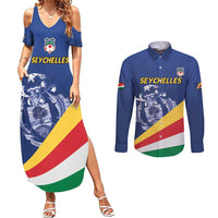 Custom Seychelles Beach Soccer 2025 Couples Matching Summer Maxi Dress and Long Sleeve Button Shirt Flag Style
