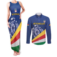 Custom Seychelles Beach Soccer 2025 Couples Matching Tank Maxi Dress and Long Sleeve Button Shirt Flag Style