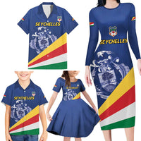Custom Seychelles Beach Soccer 2025 Family Matching Long Sleeve Bodycon Dress and Hawaiian Shirt Flag Style