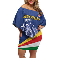 Custom Seychelles Beach Soccer 2025 Family Matching Off Shoulder Short Dress and Hawaiian Shirt Flag Style