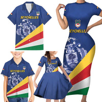 Custom Seychelles Beach Soccer 2025 Family Matching Short Sleeve Bodycon Dress and Hawaiian Shirt Flag Style