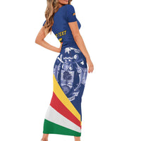 Custom Seychelles Beach Soccer 2025 Family Matching Short Sleeve Bodycon Dress and Hawaiian Shirt Flag Style