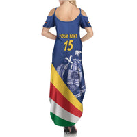 Custom Seychelles Beach Soccer 2025 Family Matching Summer Maxi Dress and Hawaiian Shirt Flag Style