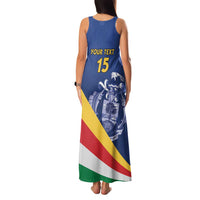 Custom Seychelles Beach Soccer 2025 Family Matching Tank Maxi Dress and Hawaiian Shirt Flag Style