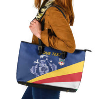 Custom Seychelles Beach Soccer 2025 Leather Tote Bag Flag Style