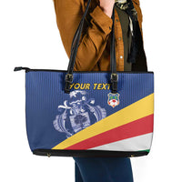 Custom Seychelles Beach Soccer 2025 Leather Tote Bag Flag Style