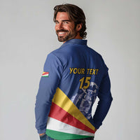 Custom Seychelles Beach Soccer 2025 Long Sleeve Polo Shirt Flag Style