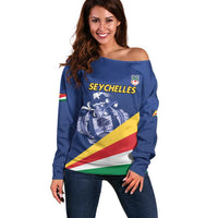 Custom Seychelles Beach Soccer 2025 Off Shoulder Sweater Flag Style