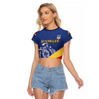Custom Seychelles Beach Soccer 2025 Raglan Cropped T Shirt Flag Style