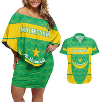 Custom Mauritania Beach Soccer 2025 Couples Matching Off Shoulder Short Dress and Hawaiian Shirt Go Al-Murabitun Go