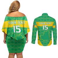 Custom Mauritania Beach Soccer 2025 Couples Matching Off Shoulder Short Dress and Long Sleeve Button Shirt Go Al-Murabitun Go