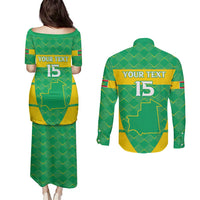 Custom Mauritania Beach Soccer 2025 Couples Matching Puletasi and Long Sleeve Button Shirt Go Al-Murabitun Go