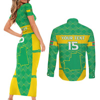Custom Mauritania Beach Soccer 2025 Couples Matching Short Sleeve Bodycon Dress and Long Sleeve Button Shirt Go Al-Murabitun Go