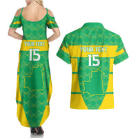 Custom Mauritania Beach Soccer 2025 Couples Matching Summer Maxi Dress and Hawaiian Shirt Go Al-Murabitun Go