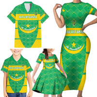 Custom Mauritania Beach Soccer 2025 Family Matching Short Sleeve Bodycon Dress and Hawaiian Shirt Go Al-Murabitun Go
