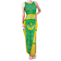 Custom Mauritania Beach Soccer 2025 Family Matching Tank Maxi Dress and Hawaiian Shirt Go Al-Murabitun Go