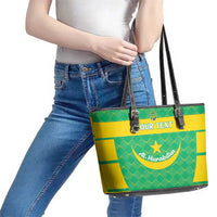 Custom Mauritania Beach Soccer 2025 Leather Tote Bag Go Al-Murabitun Go