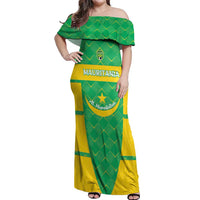Custom Mauritania Beach Soccer 2025 Off Shoulder Maxi Dress Go Al-Murabitun Go