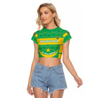 Custom Mauritania Beach Soccer 2025 Raglan Cropped T Shirt Go Al-Murabitun Go