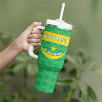 Custom Mauritania Beach Soccer 2025 Tumbler With Handle Go Al-Murabitun Go