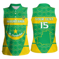 Custom Mauritania Beach Soccer 2025 Women Sleeveless Polo Shirt Go Al-Murabitun Go
