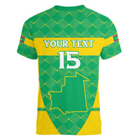 Custom Mauritania Beach Soccer 2025 Women V-Neck T-Shirt Go Al-Murabitun Go