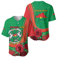 Personalised Burkina Faso Independence Day Baseball Jersey Coat Of Arms With Rose