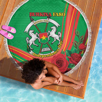 Burkina Faso Independence Day Beach Blanket Coat Of Arms With Rose