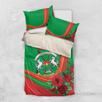 Burkina Faso Independence Day Bedding Set Coat Of Arms With Rose