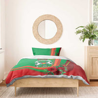Burkina Faso Independence Day Bedding Set Coat Of Arms With Rose