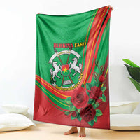 Burkina Faso Independence Day Blanket Coat Of Arms With Rose