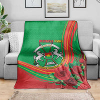 Burkina Faso Independence Day Blanket Coat Of Arms With Rose