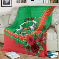 Burkina Faso Independence Day Blanket Coat Of Arms With Rose